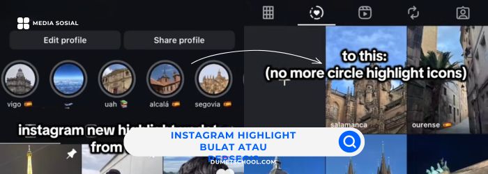 Instagram Highlight Bulat atau Persegi?